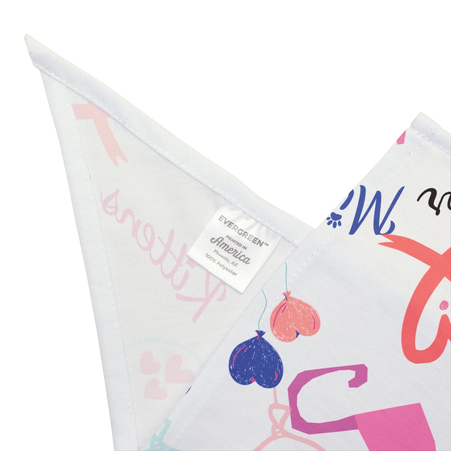 Cat Love Pet Bandana - "Kittens or Mittens" Cute Heart & Paw Print for Cats ,Gender Reveal Cat Bandana
