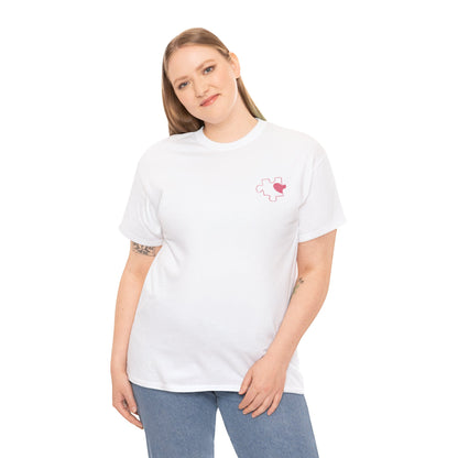 Cute Bichon Frise Outline T-Shirt with Heart — Small Chest Dog Tee