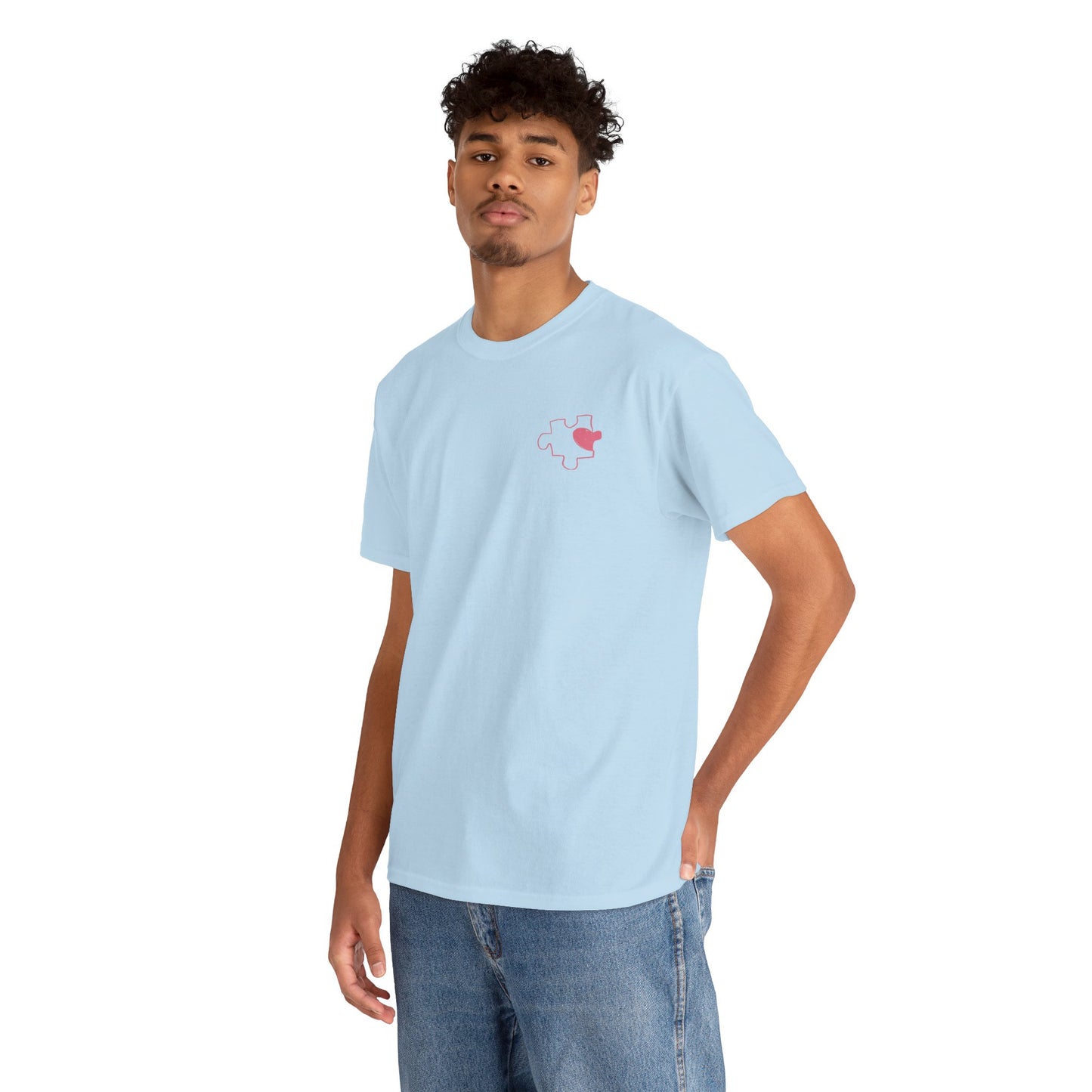 Cute Bichon Frise Outline T-Shirt with Heart — Small Chest Dog Tee