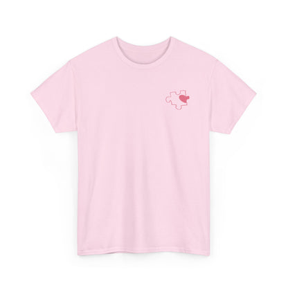 Cute Bichon Frise Outline T-Shirt with Heart — Small Chest Dog Tee