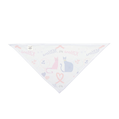 Cat Love Pet Bandana - "Kittens or Mittens" Cute Heart & Paw Print for Cats ,Gender Reveal Cat Bandana
