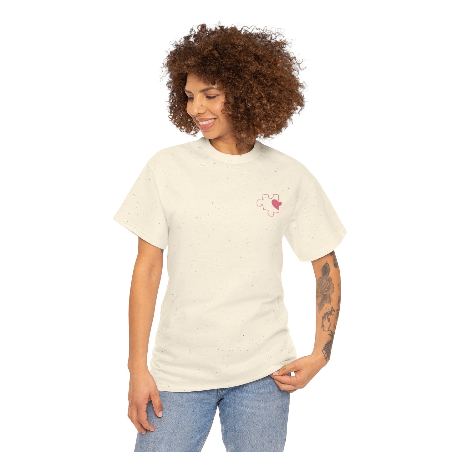 Cute Bichon Frise Outline T-Shirt with Heart — Small Chest Dog Tee